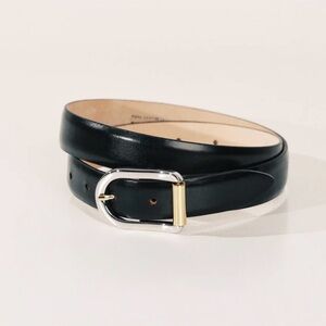 NEW Déhanche Mija Mixed Metal Black Leather Belt (Size Small)